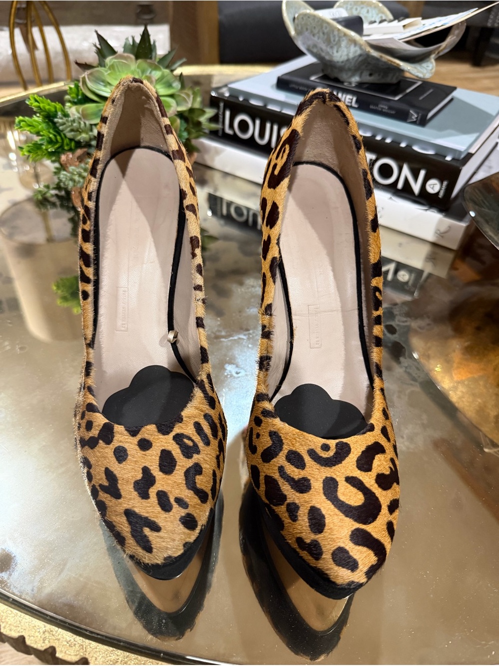 Zara Woman Leopard Print Pointed Toe Women's Pumps - Tan/Black size 40